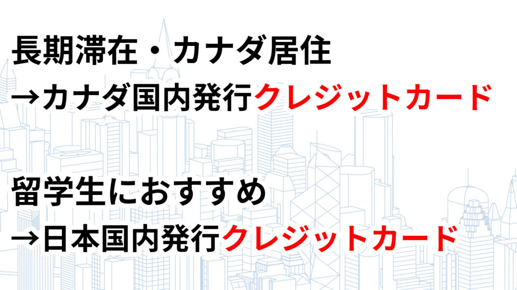 カナダ　クレジットカード　おすすめ